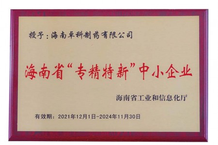 2021年-2024年海南省“专精特新”中小企业